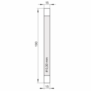 Wobbler strips with transparent adhesive tape SLIM / S PET 030/190, pack of 100